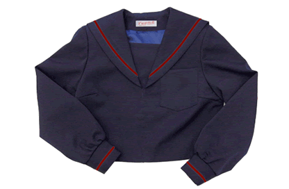 ネイビー セーラー服上着　茶色ライン　12号(165A) photo_f8.gif